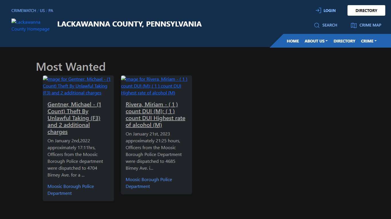 Most Wanted for Lackawanna County, Pennsylvania CRIMEWATCH